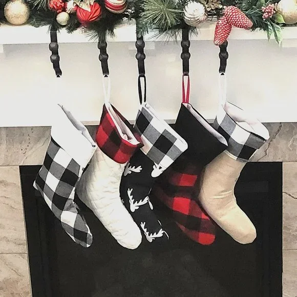 5 Rustic Buffalo Plaid Stockings Bundle - Picture 1 of 7